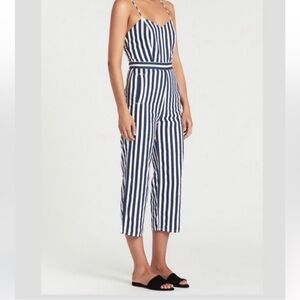 Mother striped, blue and white romper. Size XS